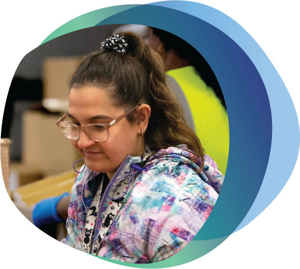 Young person working